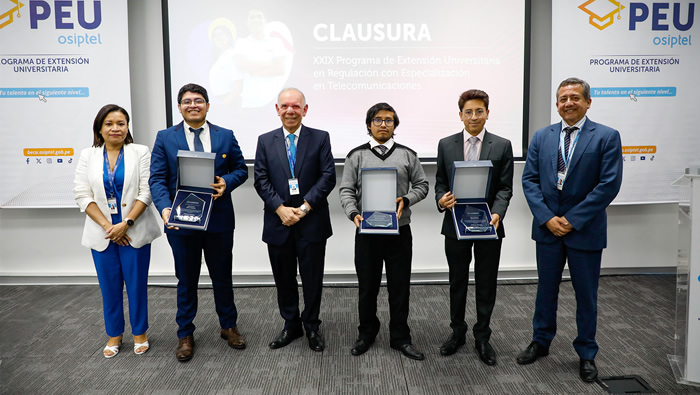 Universitarios de Lambayeque, Arequipa y Lima ocuparon los primeros puestos del programa de especialización del OSIPTEL